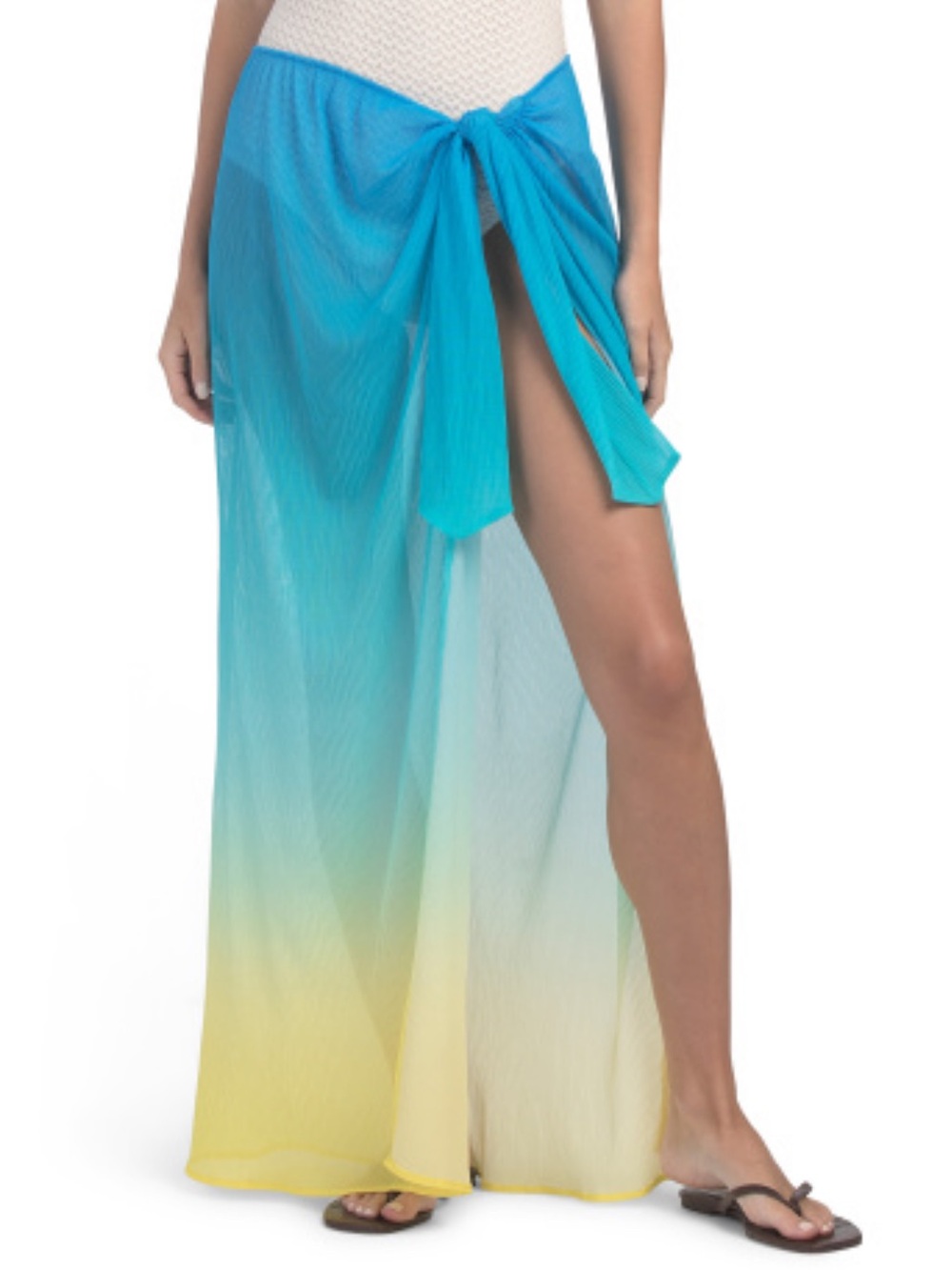 Trina Turk Women’s Ombre Blue to Yellow Swim Sarong Cover-Up west palm XS/S